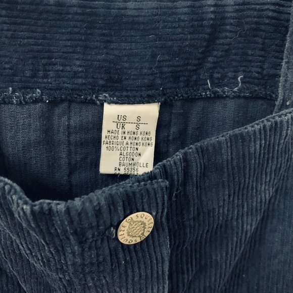 Vintage Squeeze Jeans Corduroy Overall Dress Navy SZ Small - Picture 3 of 5